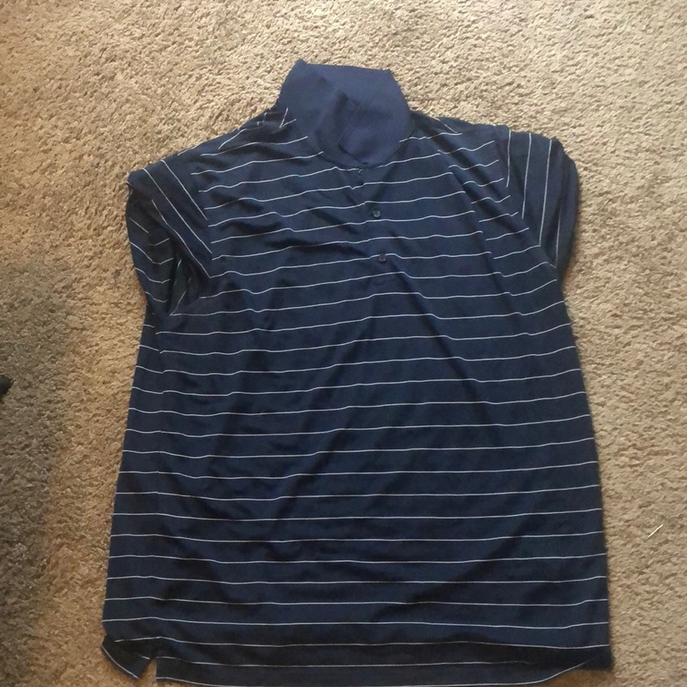 Blue and white stripped polo men’s xl